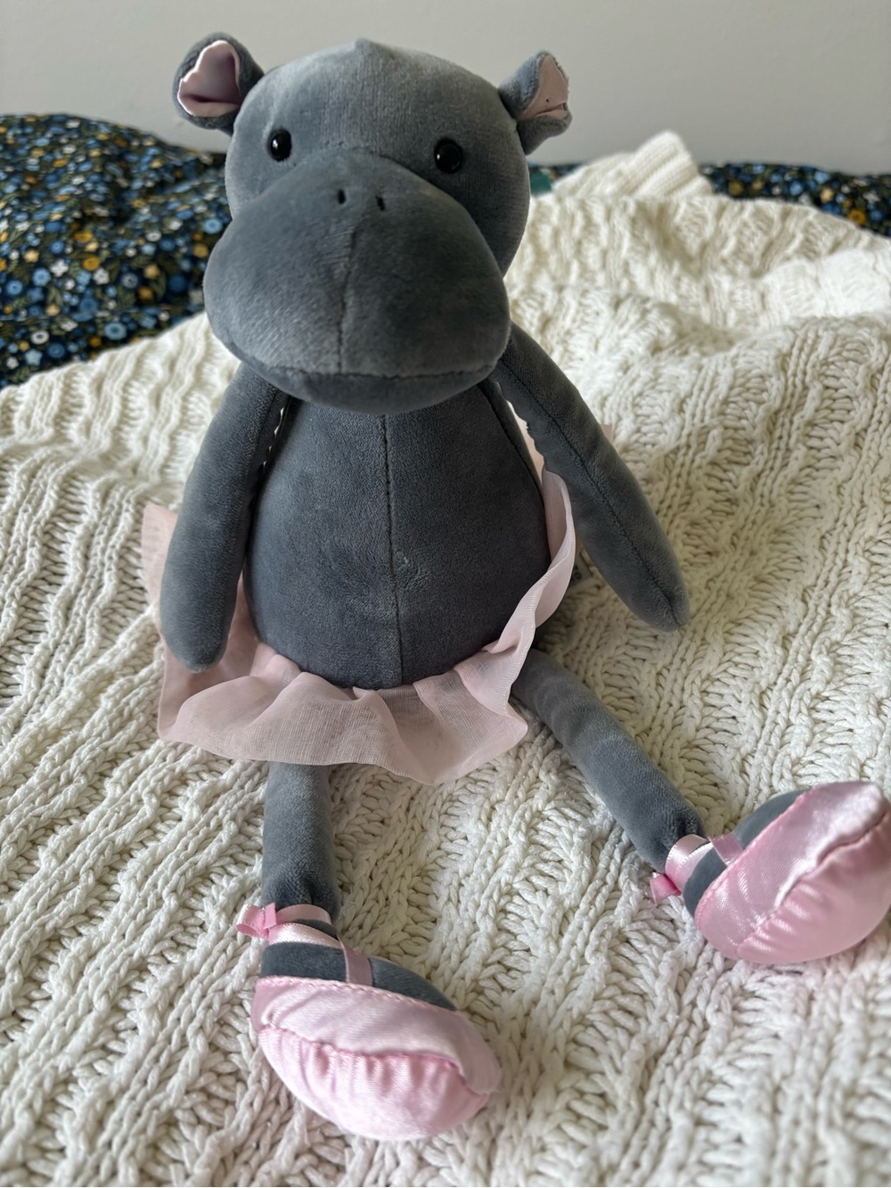 Jellycat Gray Hippo in Pink Ballet Tutu